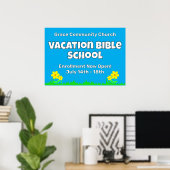 Custom Vakantie Bijbel School Bloemen Poster (Thuiskantoor)
