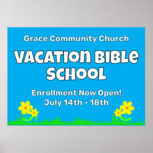 Custom Vakantie Bijbel School Bloemen Poster