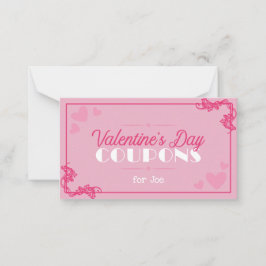 Custom Valentijnsdag Coupons romantisch Notitiekaartje