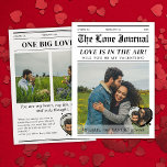 Custom Valentijnsdag krant Hoesje Groetjes Kaart<br><div class="desc">Op zoek naar een leuke manier om een Valentijnsdag Kaart te versturen? Onze nieuwsbrief is de ideale verrassing voor u en uw geliefde. Eenvoudig aan te passen met uw eigen tekst en foto's. Vind de bijpassende stempel hier: https://www.zazzle.com/z/gilbuzn0?rf=238151588932873876</div>