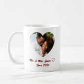 Custom Valentijnsdag Mr & Mrs Foto Koffiemok (Links)