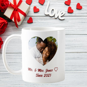 Custom Valentijnsdag Mr & Mrs Foto Koffiemok