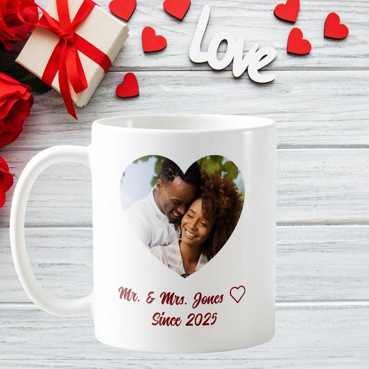 Custom Valentijnsdag Mr & Mrs Foto Koffiemok