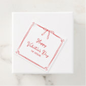 Custom Valentijnsdag Party Schattige Red Bow Heart Bedankjes Labels (In situ)