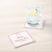 Custom Valentijnsdag Party Schattige Red Bow Heart Kartonnen Onderzetters (Insitu)