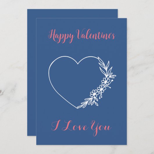 Custom Valentijns's Kaart minimalistisch modern ch (Voorkant / Achterkant)