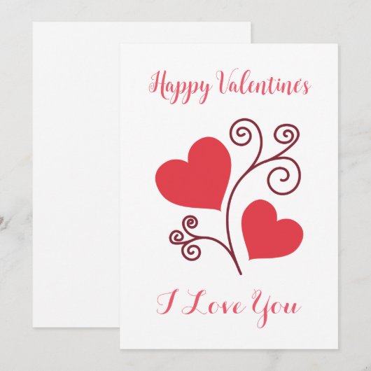 Custom Valentijns's Kaart minimalistisch modern ch (Voorkant / Achterkant)
