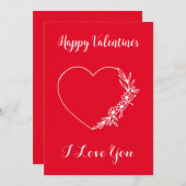 Custom Valentijns's Kaart minimalistisch modern ch (Voorkant / Achterkant)
