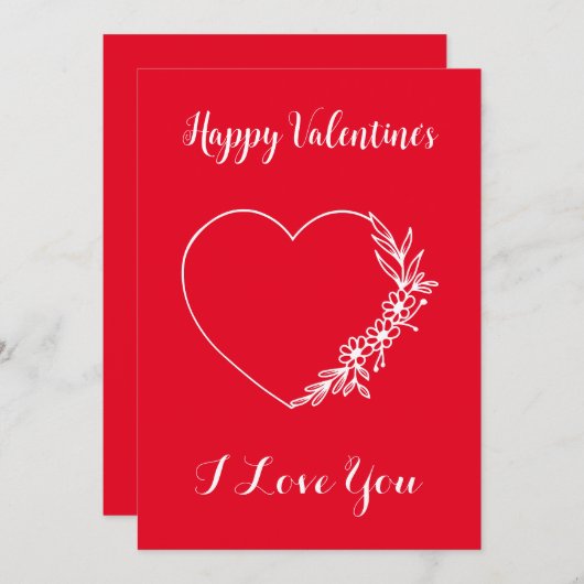 Custom Valentijns's Kaart minimalistisch modern ch (Voorkant / Achterkant)