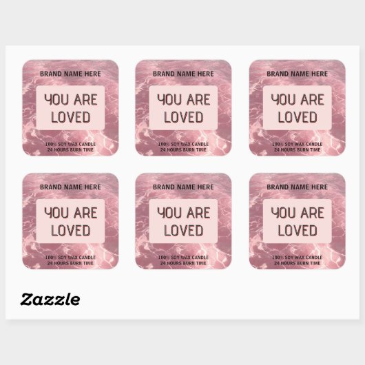 Custom Valentine Candle Sticker 'You Are Loved' (Vel)