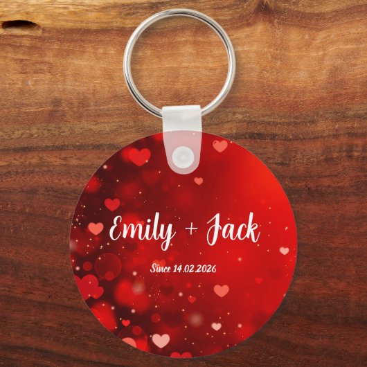 Custom Valentine Love Gift for Him & Her Sleutelhanger (Voorkant)