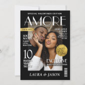 Custom Valentine Magazine Cover, Modern Couple Feestdagenkaart (Voorkant)