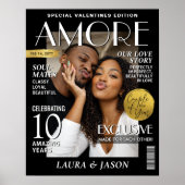Custom Valentine Magazine Cover, Modern Couple Poster (Voorkant)