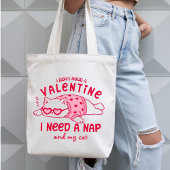 Custom Valentine Nap and Cat Funny Tote Bag