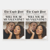 Custom Valentine Newspaper Flower Bouquet Gift Inpakpapier Vel (Voorkant 2)