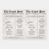 Custom Valentine Newspaper Flower Bouquet Gift Inpakpapier Vel (Voorkant 3)