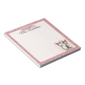 Custom Valentine Notepad Cute Pink Llama & Hearts Notitieblok (Schuin)