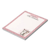 Custom Valentine Notepad Cute Pink Llama & Hearts Notitieblok (Linkerzijde)
