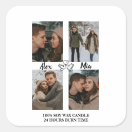 Custom Valentine Photo Collage Candle Label