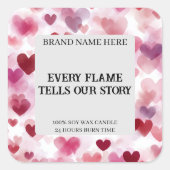 Custom Valentine’s Day Candle Label Romantic Text (Voorkant)