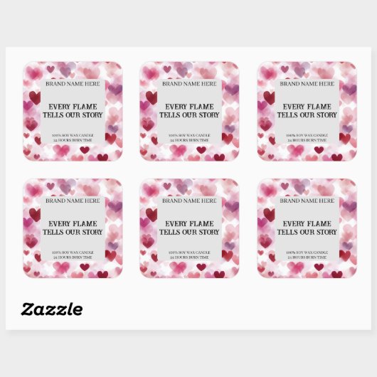 Custom Valentine’s Day Candle Label Romantic Text (Vel)