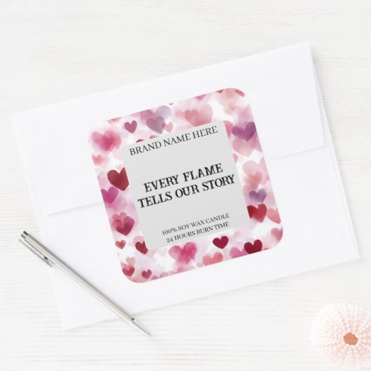 Custom Valentine’s Day Candle Label Romantic Text (Envelop)