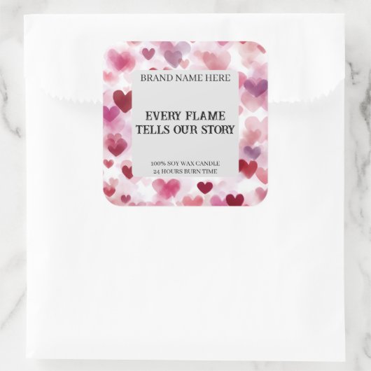 Custom Valentine’s Day Candle Label Romantic Text (Tas)