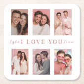 Custom Valentine’s Day Coaster – I Love You Text Kartonnen Onderzetters (Voorkant)