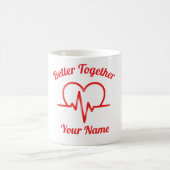 Custom Valentine’s day Heartbeat  Mug Personalized Koffiemok (Center)