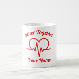 Custom Valentine’s day Heartbeat  Mug Personalized Koffiemok