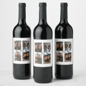 Custom Valentine Wine Label with Multiple Photos Wijn Etiket (Flessen)