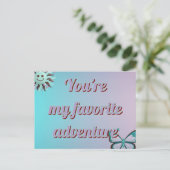 Custom  Valentine's Card | Turquoise and Purple Feestdagenkaart (Staand voorkant)