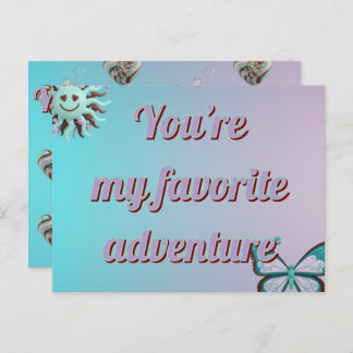 Custom  Valentine's Card | Turquoise and Purple Feestdagenkaart