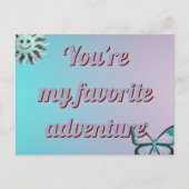 Custom  Valentine's Card | Turquoise and Purple Feestdagenkaart (Voorkant)