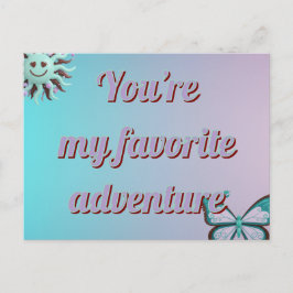 Custom  Valentine's Card | Turquoise and Purple Feestdagenkaart