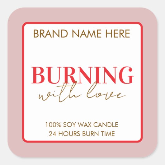 Custom Valentine's Day Candle Label (Voorkant)