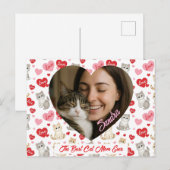 Custom Valentine's Day Cat Mom Heart Photo  Briefkaart (Voorkant / Achterkant)