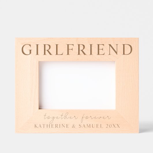 Custom Valentine's Day Girlfriend Name & Date Gegraveerde Lijstjes (Voorkant)