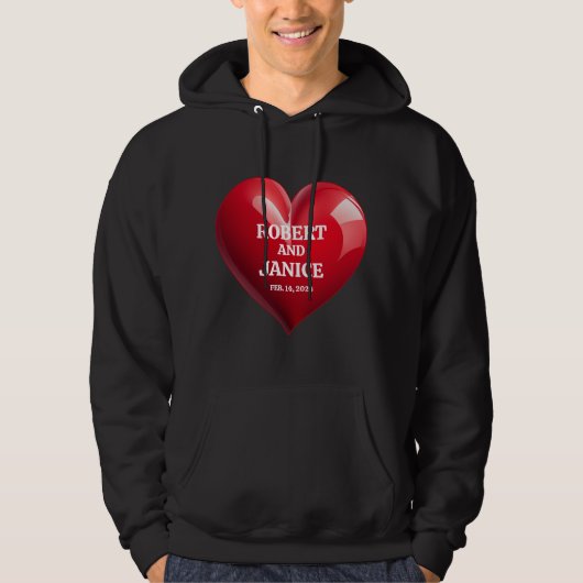 Custom valentines day personalize heart gift hoodie (Voorkant)