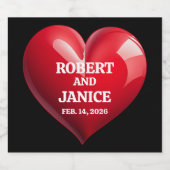 Custom valentines day personalize heart gift sparkling wijnetiket (Enkel label)