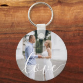 Custom Valentine's Day Photo Love Script Sleutelhanger (Voorkant)