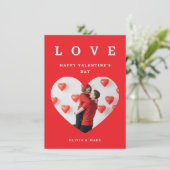 Custom Valentines Day Romantic Love Photo Collage Feestdagenkaart (Staand voorkant)