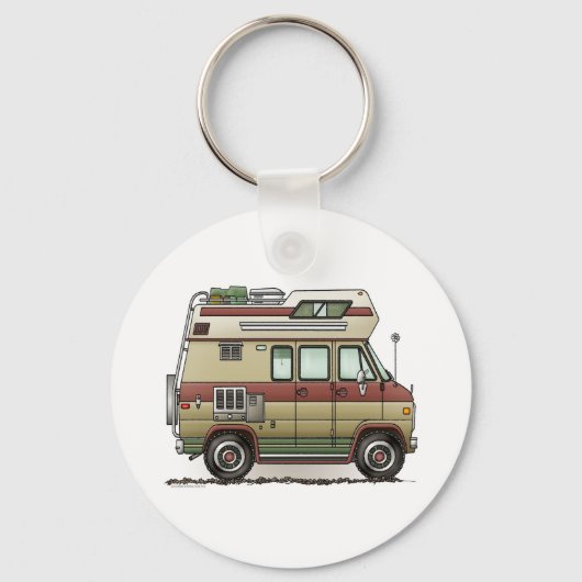 Custom Van Camper RV Sleutelhanger (Voorkant)