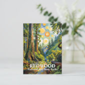 Custom Van Gogh Redwood National Park Hiking Trail Briefkaart (Staand voorkant)