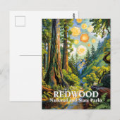 Custom Van Gogh Redwood National Park Hiking Trail Briefkaart (Voorkant / Achterkant)