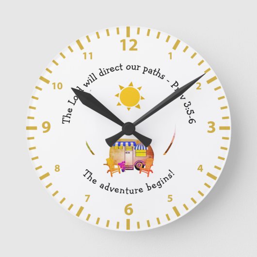 Custom VAN LIFE ADVENTURE Christelijk Ronde Klok (Voorkant)