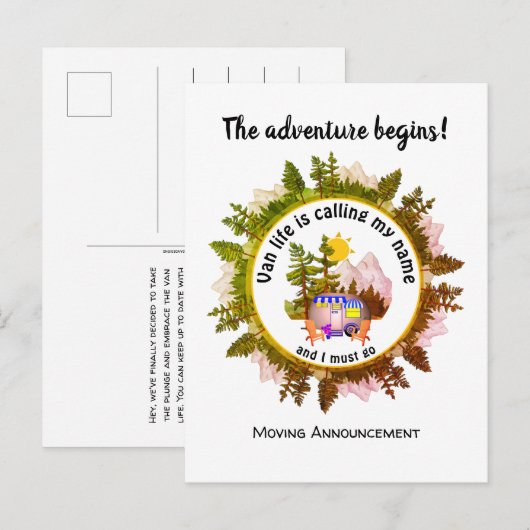 Custom VAN LIFE BELLEN VAN MIJN NAAM Verhuisaankon Aankondigingskaart (Voorkant / Achterkant)
