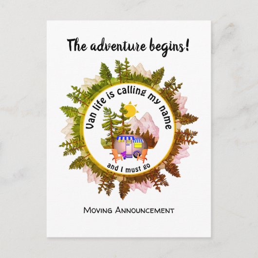 Custom VAN LIFE BELLEN VAN MIJN NAAM Verhuisaankon Aankondigingskaart (Voorkant)