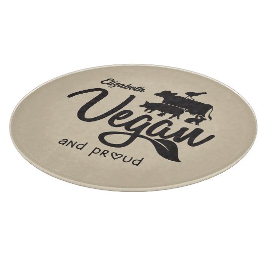 Custom Vegan and Proud, Kitchen Snijplank (Hoek)