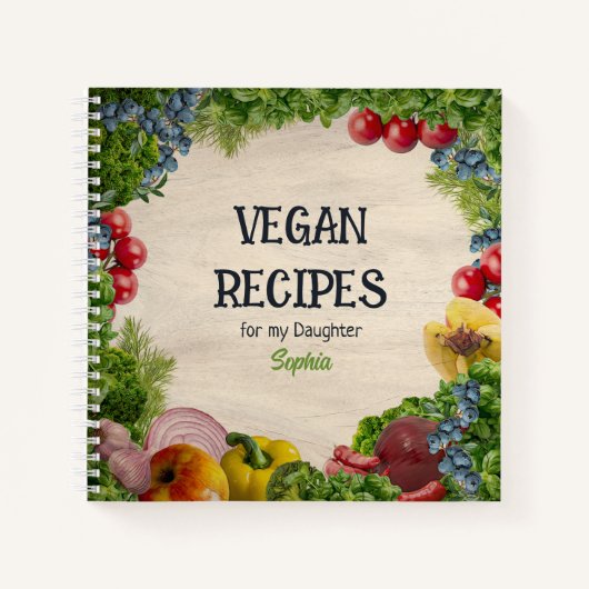 Custom Vegan Recipes voor mijn dochter Notitieboek (Voorkant)